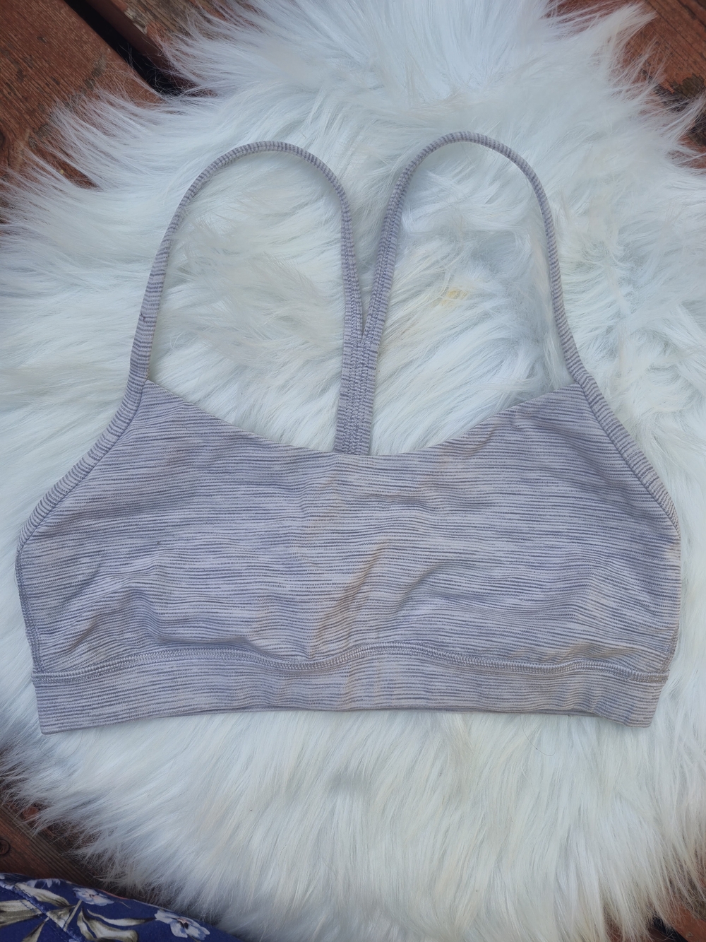 lululemon athletica Heathered Light Gray Strappy Sports Bralette